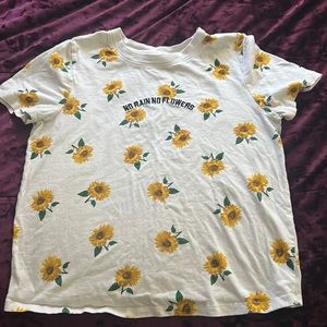 White Sunflower printed T-shirt